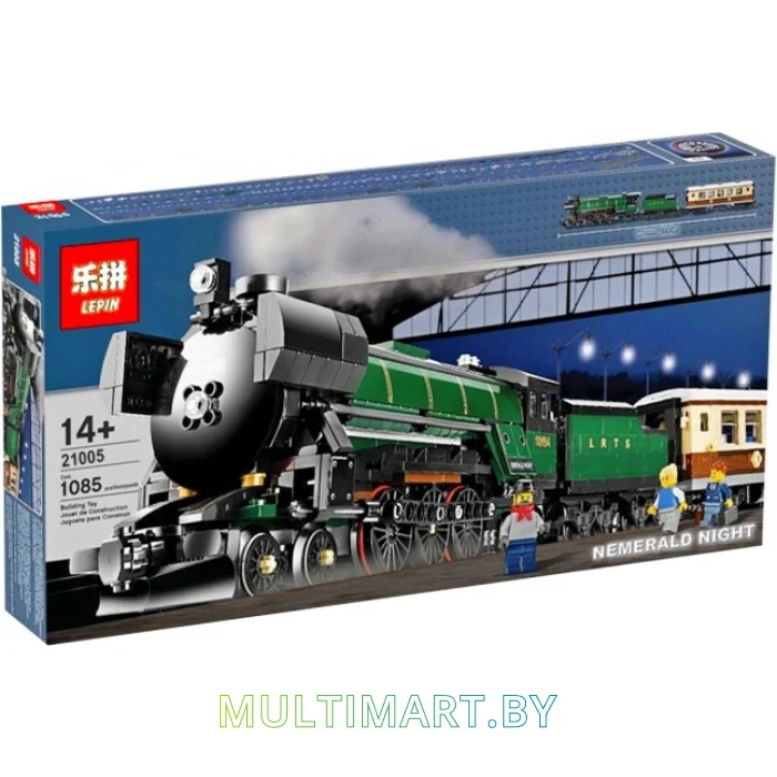 Конструктор Lepin 21005 Поезд Изумрудная Ночь (1085 деталей)